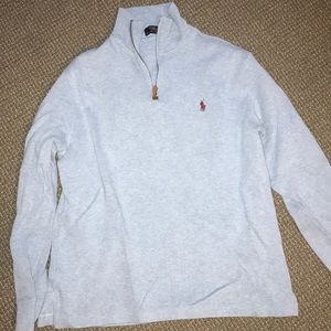 Light blue polo zip up
